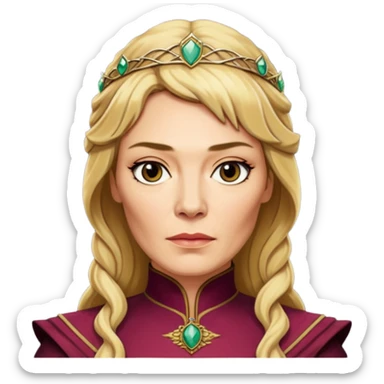 Cersei Lannister 40 years wihtout crown   from Games of throne character face only front face sticker