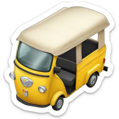 yellow auto rickshaw india from top view sticker
