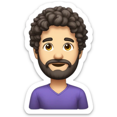 REALIZZA UNA EMOTE PER TWITCH CON RAFFIGURATO UN RAGAZZO ITALIANO CON CAPELLI NERI E BARBA FOLTA CARTOONIZZATO ARRABBIATO sticker
