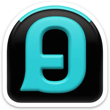 black lowercase letter "a" with turquoise clean lines sticker