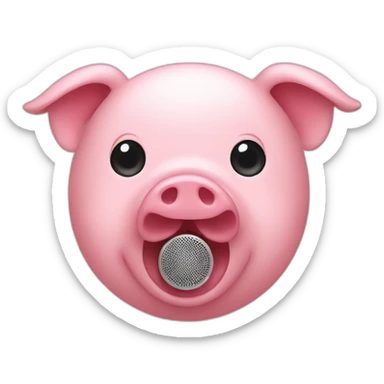face of a pig with loudspeaker sticker
