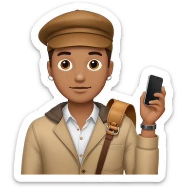 casual male portrait with accessories sticker