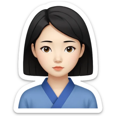 Korean woman, East Asian features,
female human face avatar only,
headshot portrait, face only,
thoughtful and calm expression, sensitive mood,
neutral face, minimal expression,
natural black hair, simple hairstyle,
clean background,
no clothes, no body, no accessories,
no cartoon, no fantas sticker