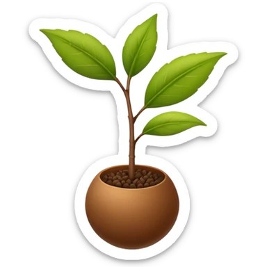 ein kleiner samenkorn, aus dem ein grüner zweig wächst sticker