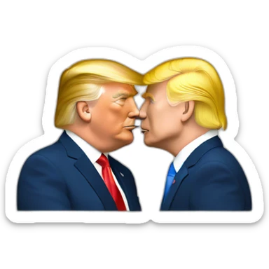 trump-and-putin-kissing,-lgbtq+ friendly, positivity, inclusiveness sticker