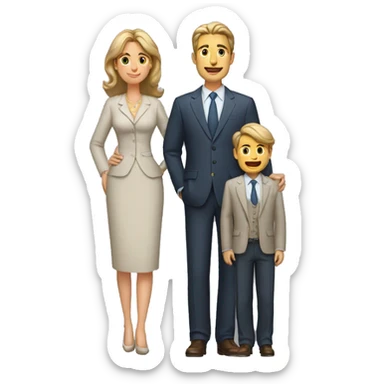 male and female parents who are well dressed and the man is standind behind the women full body sticker