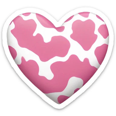 Pink Cow print heart sticker