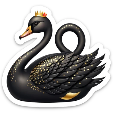 Shining black swan with gold sparkling details  sticker