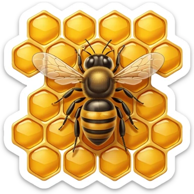 honeycomb with a bee sticker