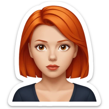 scarlett johansson, orange red sticker