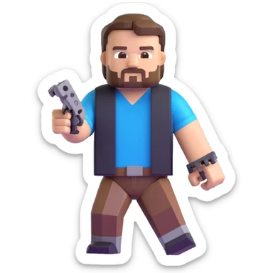 Jack Black as Steve from Minecraft movie sticker