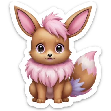 Kawaii Shiny Colorful Pastel Eevee Full Body sticker