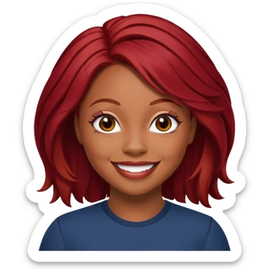 LaTavia Robeson with dark red hair sticker