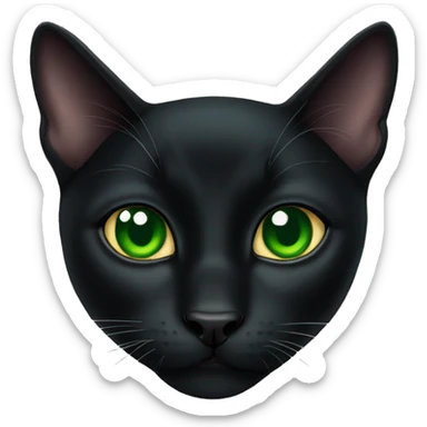 bombay black cat green eyes sticker