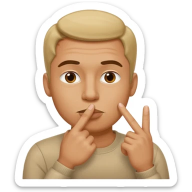 Hombre haciendo shhhh sticker