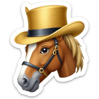 horse wearing a fancy hat sticker