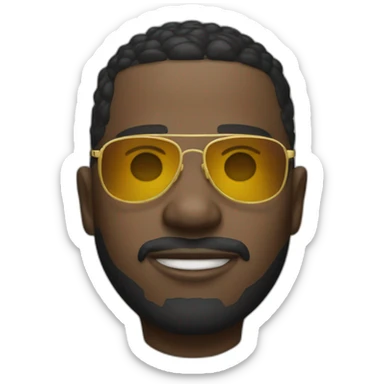 gang member with golden aviator glasses sticker