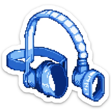 Pixelated blue VO2 max testing mouthpiece, simple design sticker