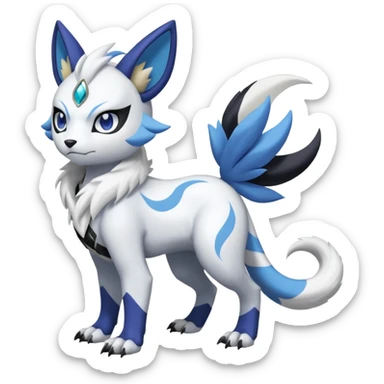 Garurumon-Meloetta-Renamon-Absol-fusion-hybrid-creature (full body) sticker