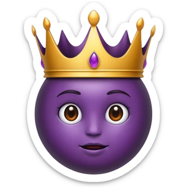 prune fruit with a crown, simple, clear, iconic sticker