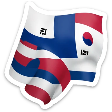 Korean and Dominican Republic flag  sticker