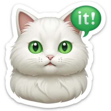 cat with speech bubble saying  "i hate it here" sticker