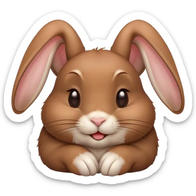 Meme-Worthy Cute Sleeping Brown Rabbit Portrait Emoji, Head resting peacefully with a contented smile, showcasing a delightfully sturdy build and a luxuriously soft brown fur, eyes shut in a serene nap, Simplified yet hilariously adorable features, highly detailed, glowing with a soft, drowsy light, high shine, relaxed and utterly lovable, stylized with an air of playful laziness, bright and heartwarming, soft glowing outline, capturing the essence of a comically sleepy bunny, so meme-worthy it feels like it could instantly become the next viral sensation of adorable slumber! sticker