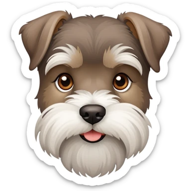 Brown and white schnauzer sticker