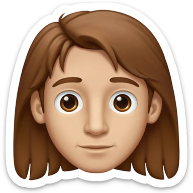 Make a emoji of a person with light skin with long nose hair that goes down like 2 inchis with long hair and with not that much hair and with his hair brown and who's a boy and who's nose hair goes down 2 inchis sticker