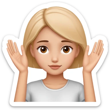 Patting girl head sticker