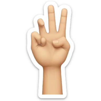 A person holding up their fingers signaling a small amount of something sticker