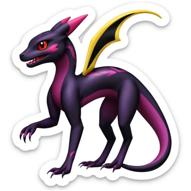 Salazzle-Salandit-Umbreon-Fakémon-hybrid-creature (full body)  sticker