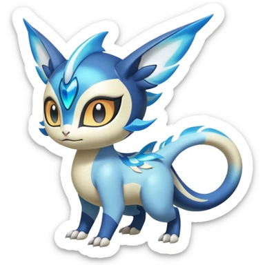 Angelic Divine Bioluminescent Translucent Luminescent Diaphanous Shiny Colorful Meloetta-Latias-Veemon-Peppercat-Wargreymon-Protogen-Fakémon-fusion-hybrid-creature sticker