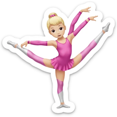 pink dancer-gymnast child with blonde hair performing a split sticker