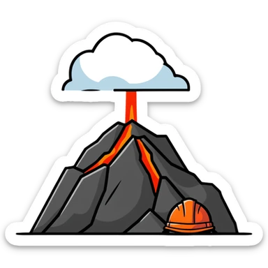 appearance hardhat volcano sticker
