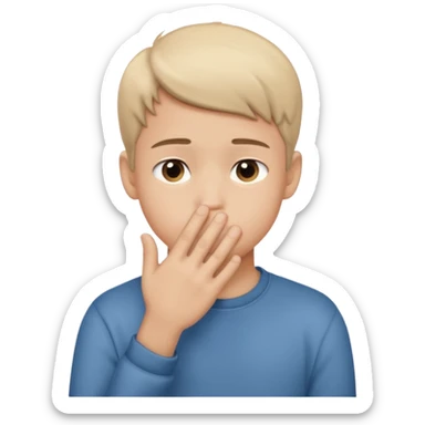 Create a shyness imoji Boys imoji Boys imoji hand in face  sticker