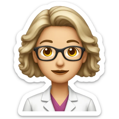 mujer química gafas en la frente edad adulta sticker