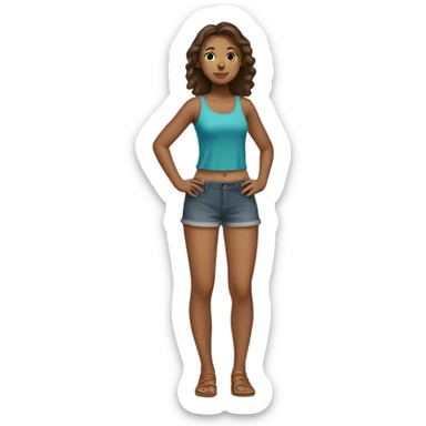 Tan girl posing full body sticker