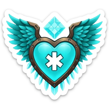 Dark Cyan Six Winged heart with minecraft warden soul sticker