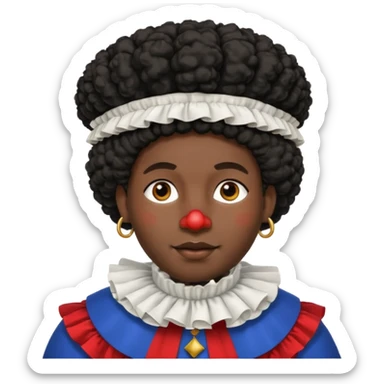 Zwarte Piet , de knecht van Sinterklaas. Met zijn kraag, Afro haar en een muts op zijn/ haar goofd sticker