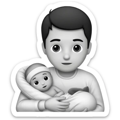 Newborn B&W with male sticker