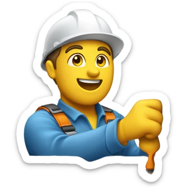 repairman repairing a window sticker