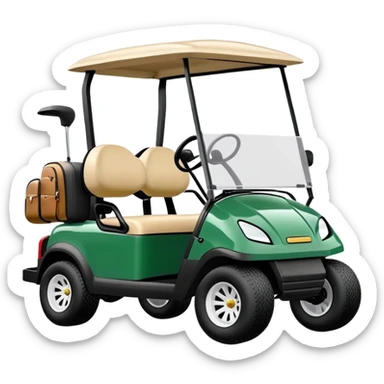 Club car golf cart with golf club bags sticker