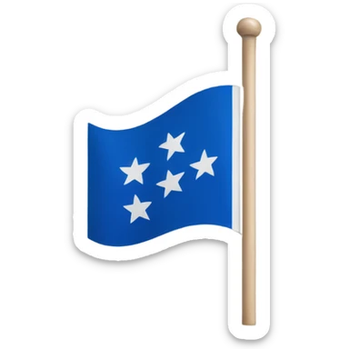 Generate a blue start flag sticker