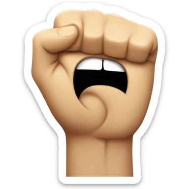 angry face with a fist sticker