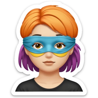 Blindfold person with different colors of hair. No trusting games with people blindfolded behind steering wheel sticker