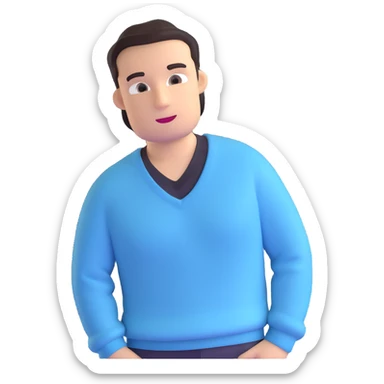 light blue V-neck sweater sticker