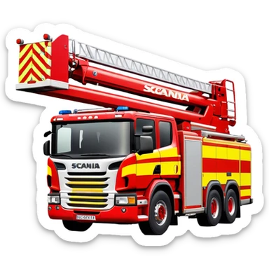 Fire Truck - Scania P320 Fire Truck (Model Year: 2015) (Iconic Colour: Red with white and yellow stripes) sticker