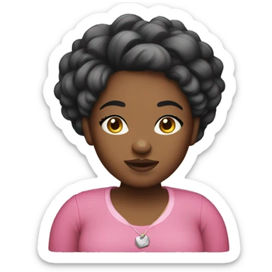Plus size black woman with pink hair  sticker