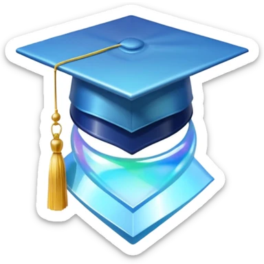graduate cap hologram sticker
